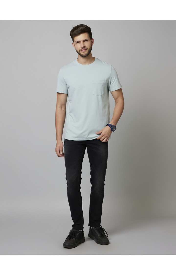 Men's Black Cotton Solid Regular Jeans