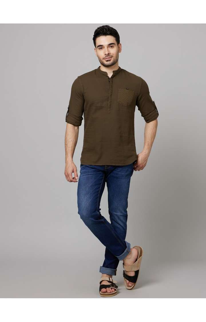 Men's Blue Cotton Blend Solid Regular Jeans