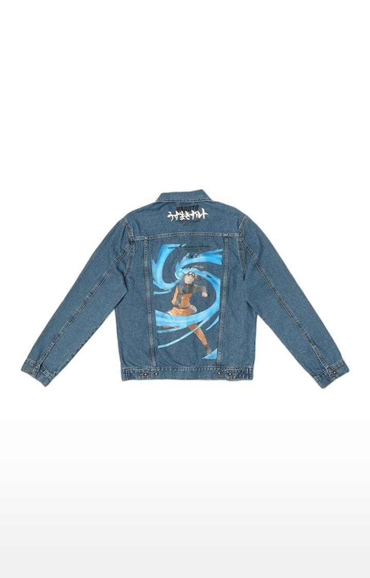 Men's Blue Solid Denim Jackets