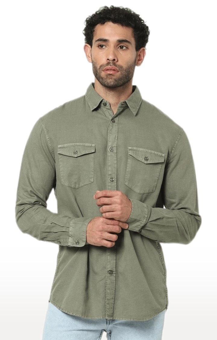 Max Men's Slim Fit Shirt (VCCWFPA2303ODOLIVE Green : Amazon.in: Clothing &  Accessories