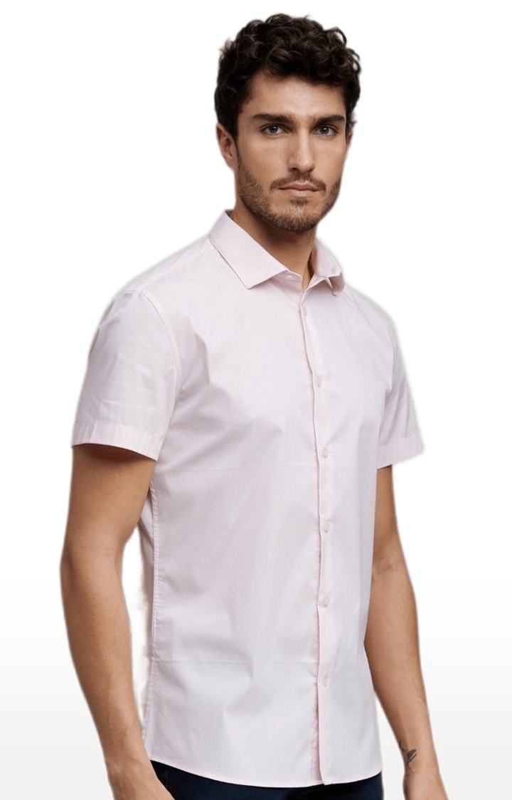 celio | Men's Pink Solid Casual Shirts 0