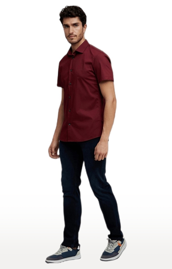 celio | Men's Red Solid Casual Shirts 1