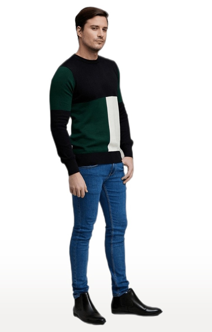 celio | Men's Black Colourblock Sweaters 1