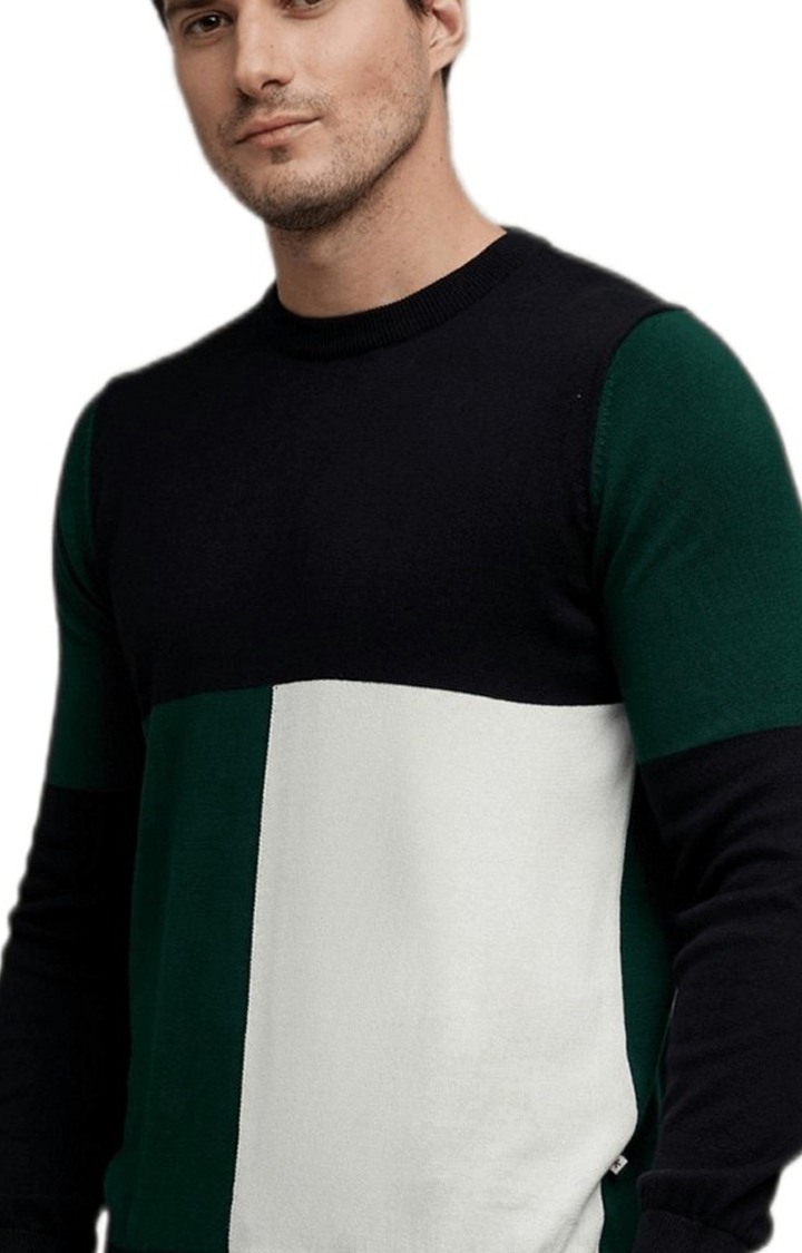 celio | Men's Black Colourblock Sweaters 3