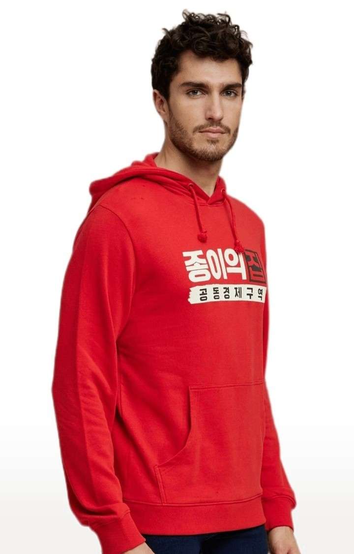 Men's Red Typographic Hoodies
