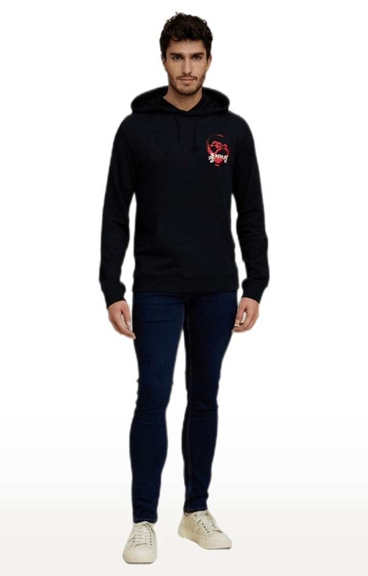 Men's Black Solid Hoodies