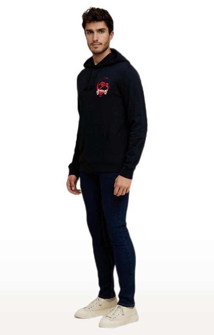 Men's Black Solid Hoodies