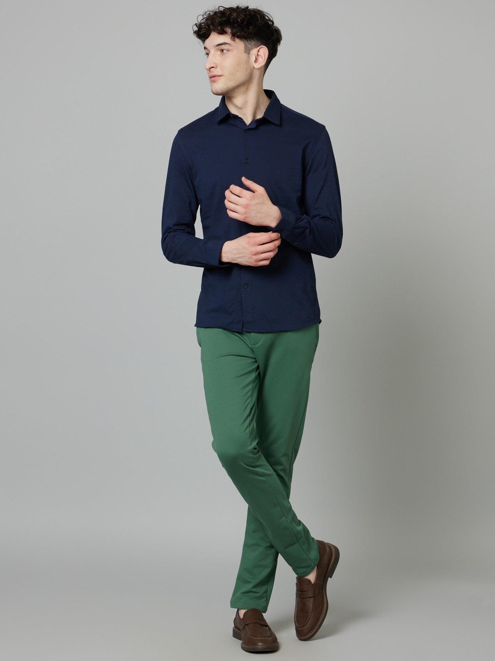 celio | Men's Blue Solid Casual Shirts 4