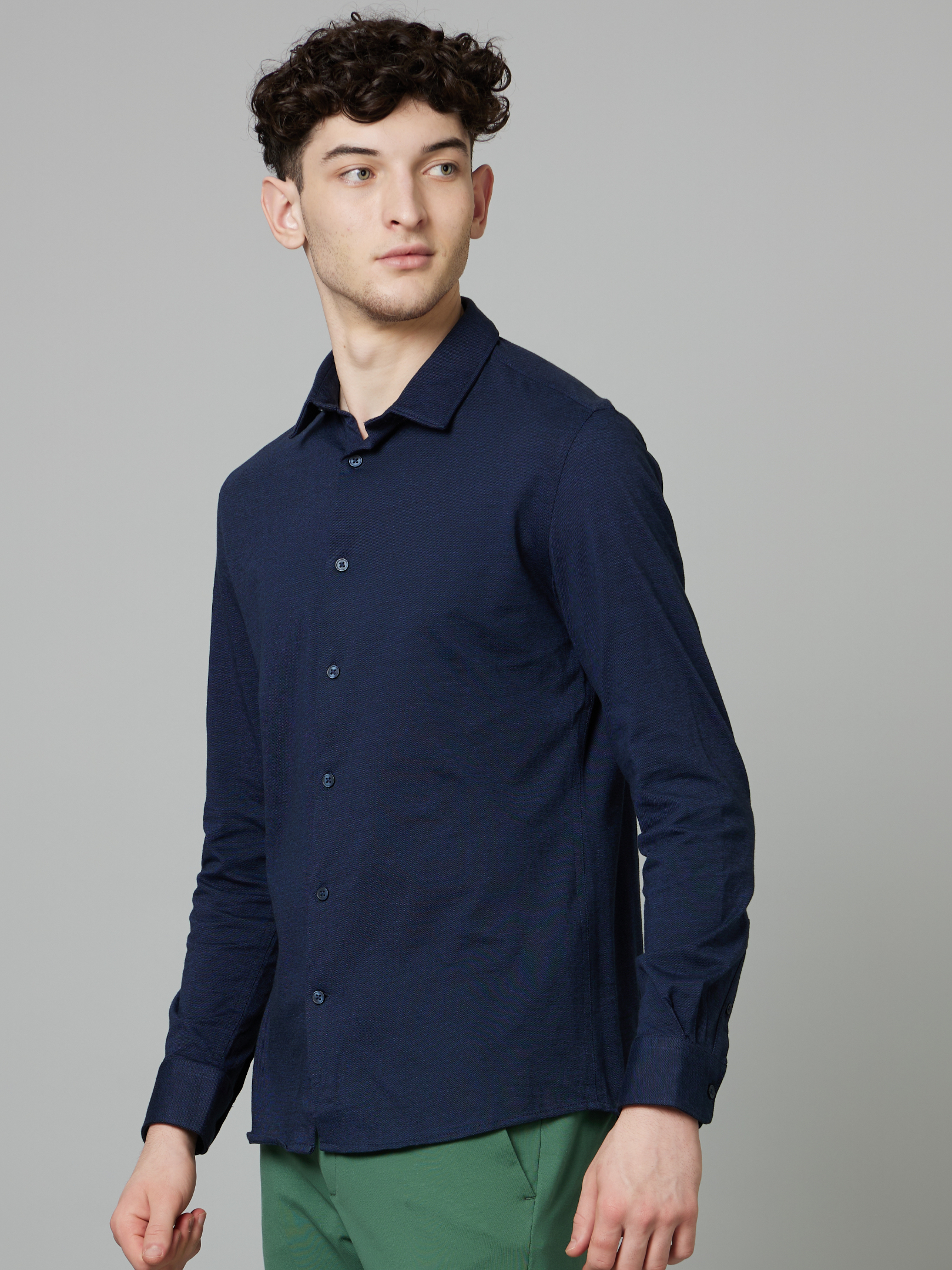 celio | Men's Blue Solid Casual Shirts 2