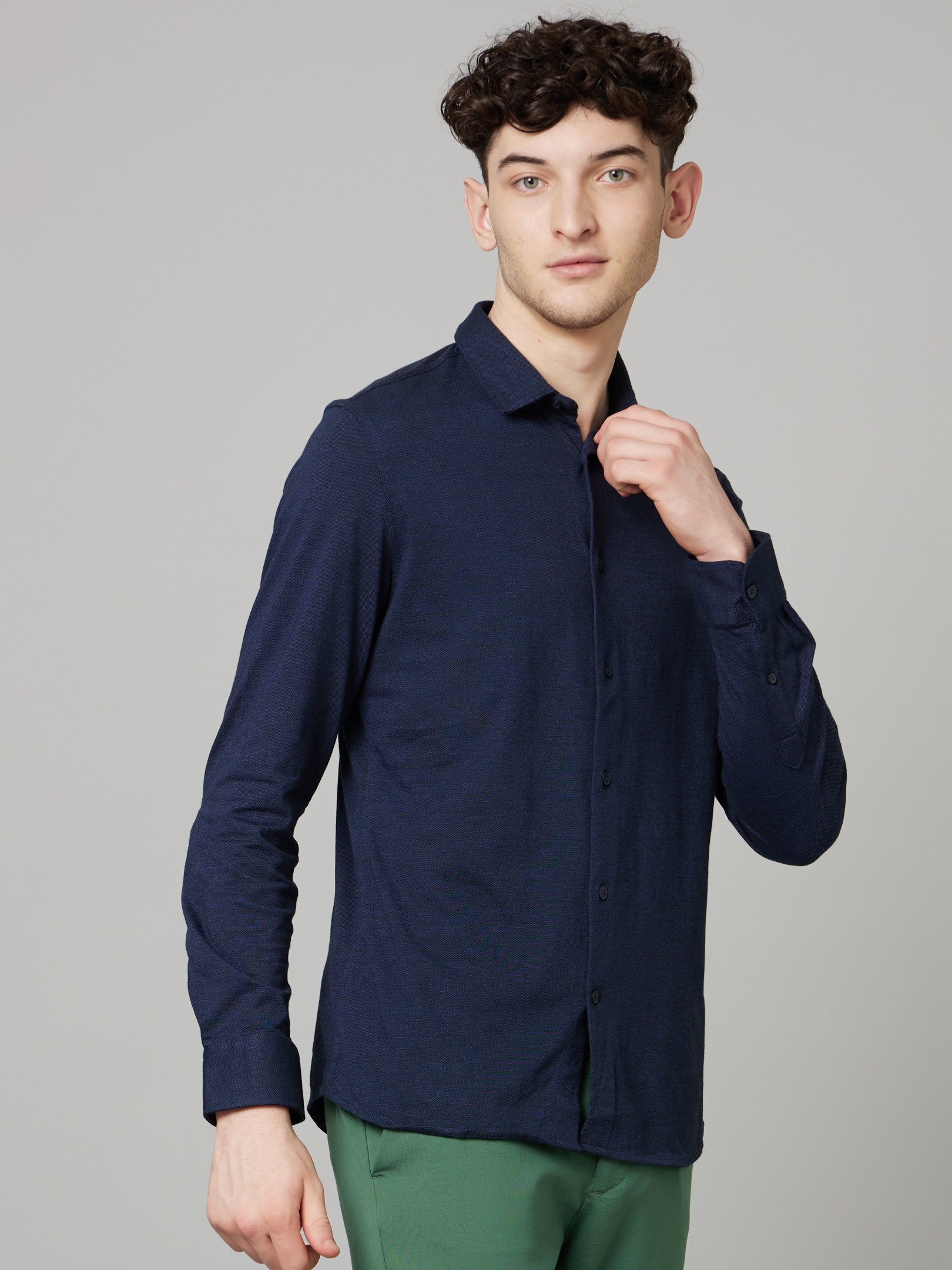 celio | Men's Blue Solid Casual Shirts 5