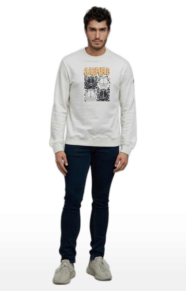 Men's White Graphics Sweatshirts