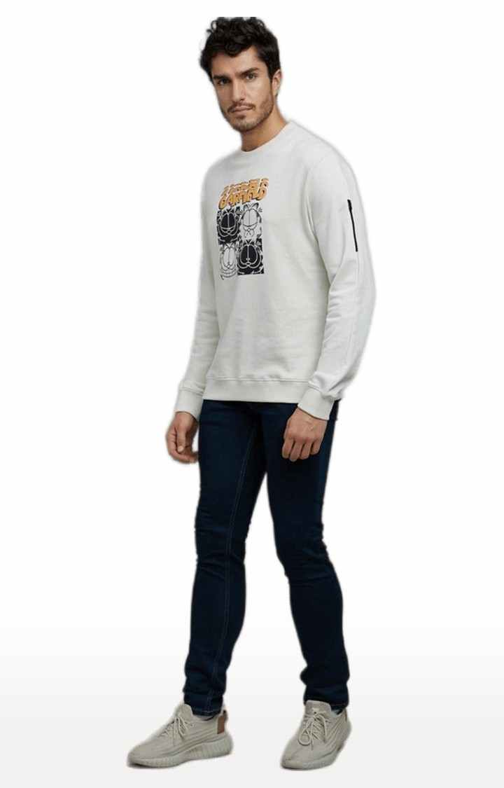 Men's White Graphics Sweatshirts
