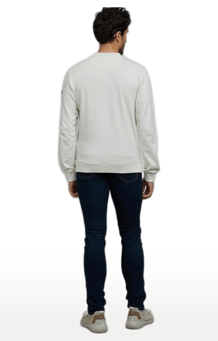 celio | Men's White Graphics Sweatshirts 4