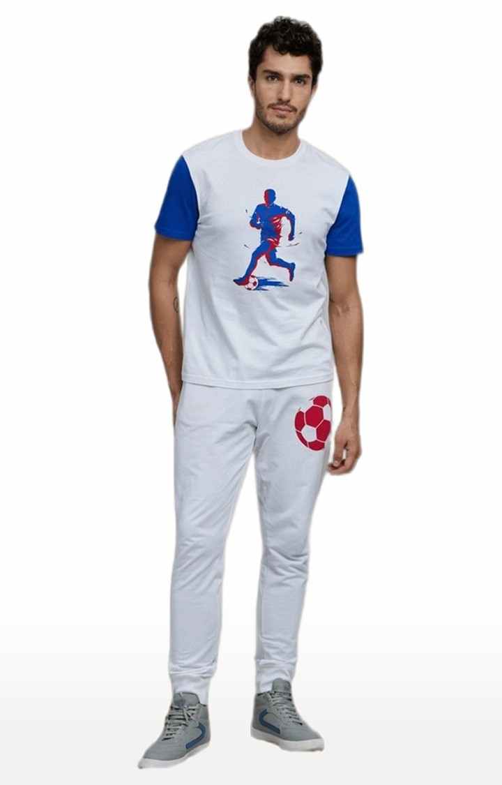 Men's White Printed Regular T-Shirts
