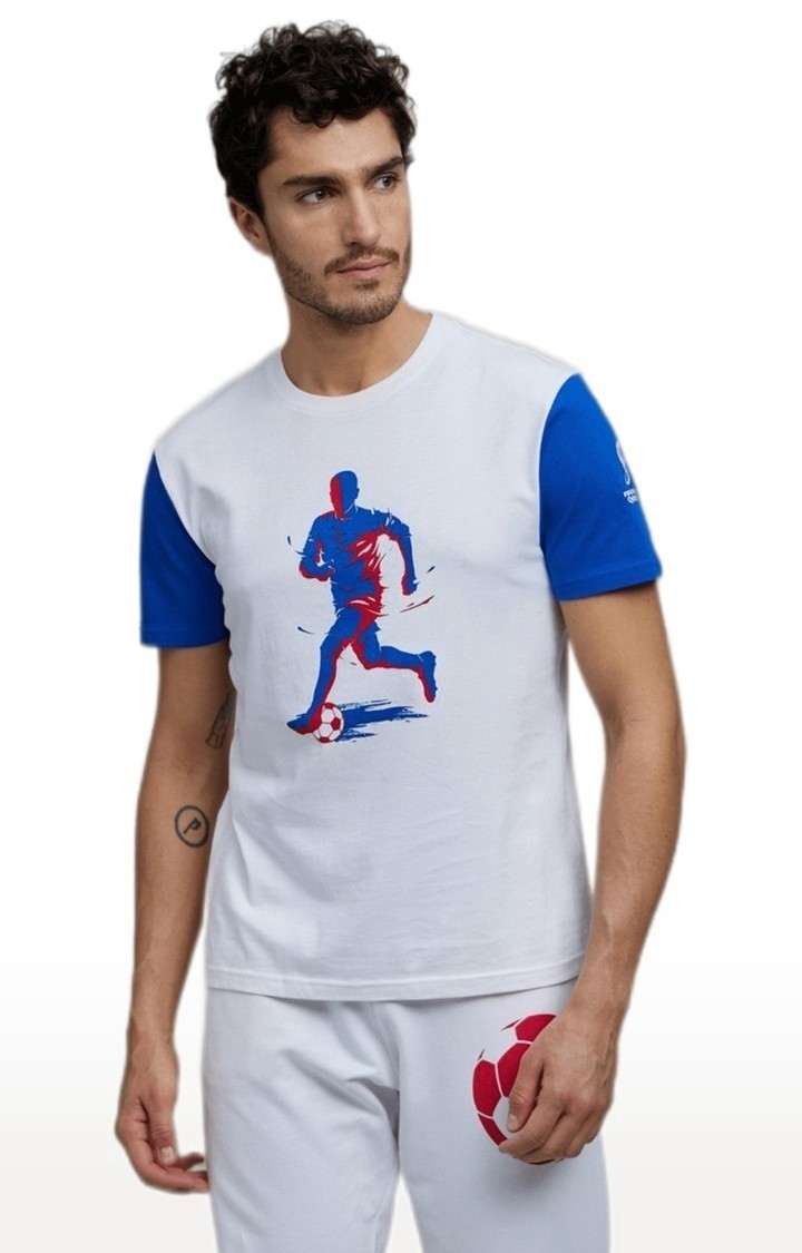 Men's White Printed Regular T-Shirts
