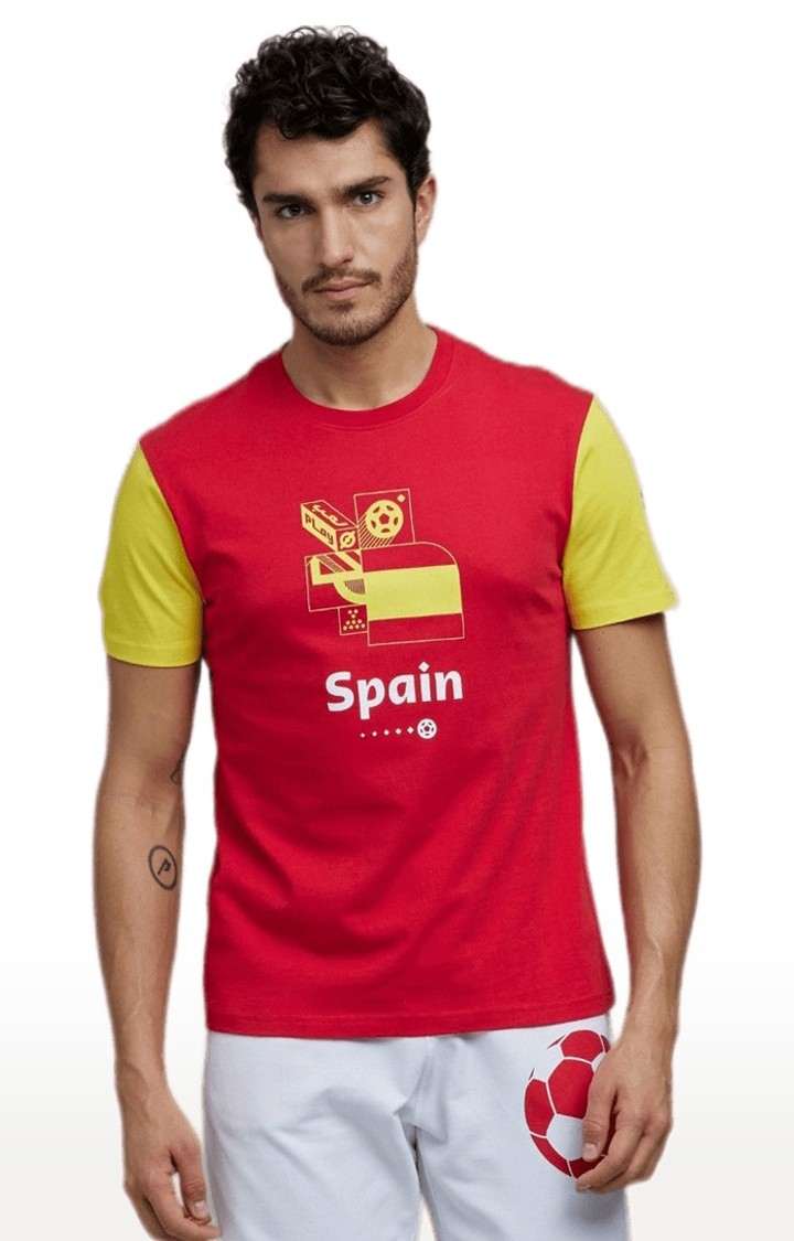 Men's Red Printed Regular T-Shirts