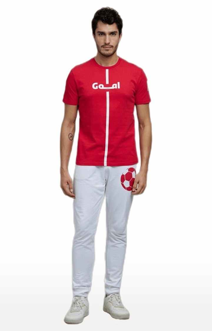 Men's Red Printed Regular T-Shirts