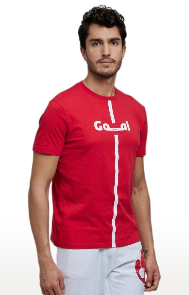 Men's Red Printed Regular T-Shirts