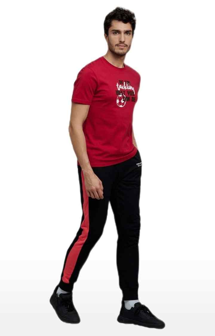Men's Red Typographic Regular T-Shirts