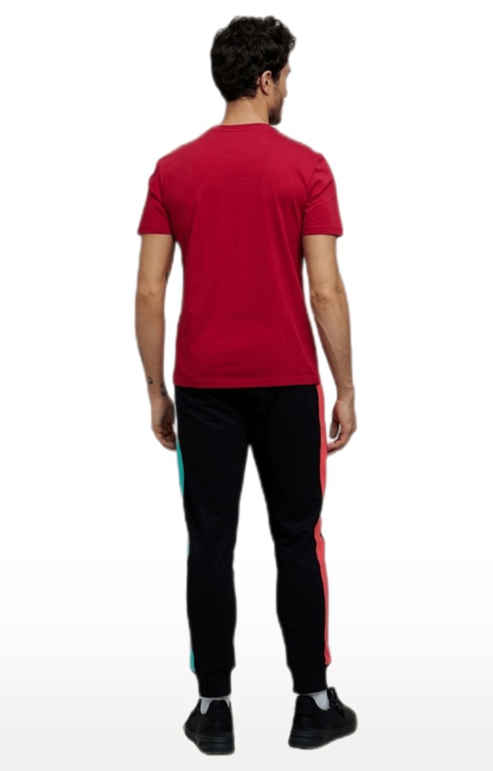 celio | Men's Red Typographic Regular T-Shirts 5