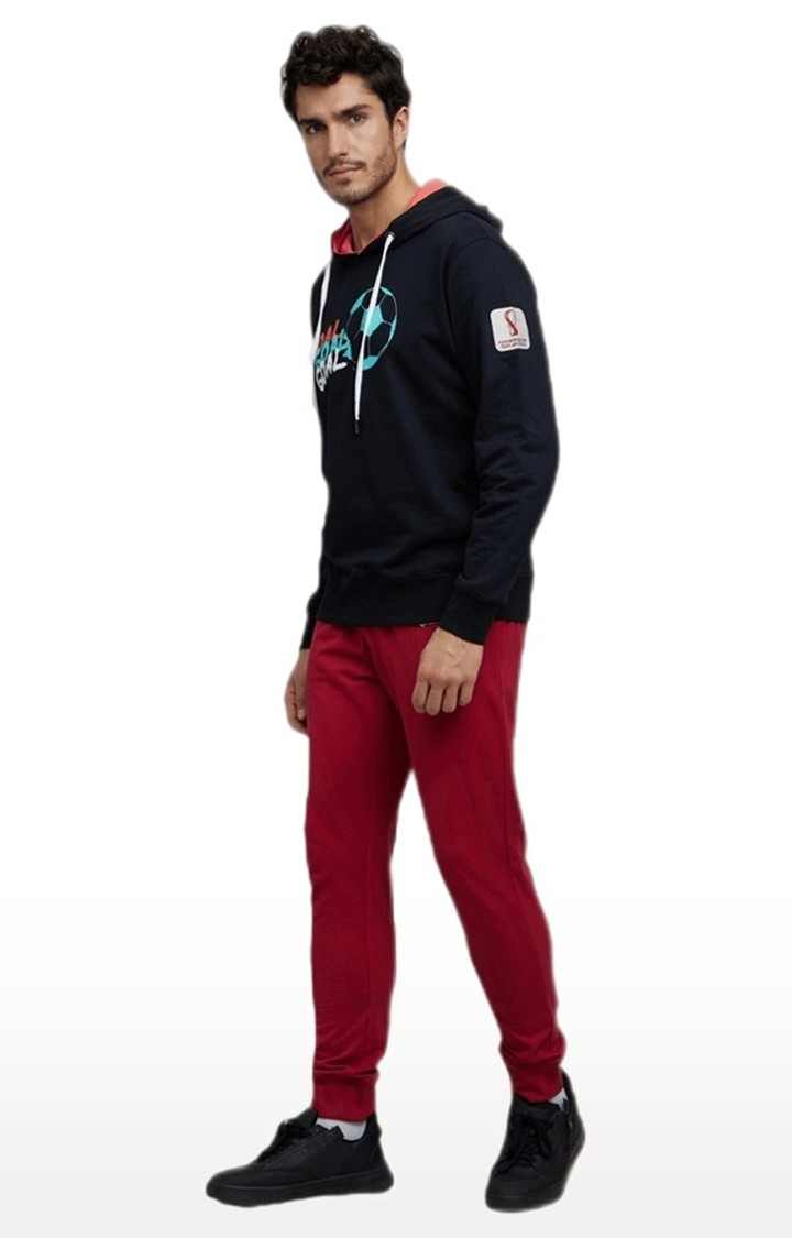 Men's Blue Printed Hoodies