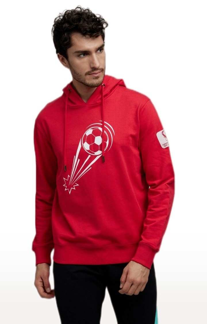 Men's Red Graphics Hoodies