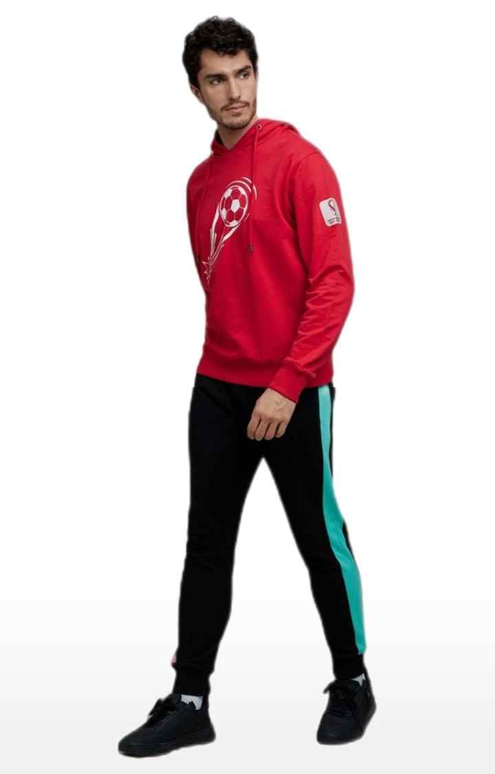 Men's Red Graphics Hoodies