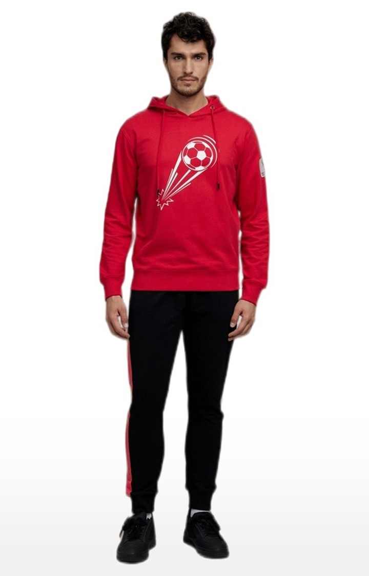 Men's Red Graphics Hoodies