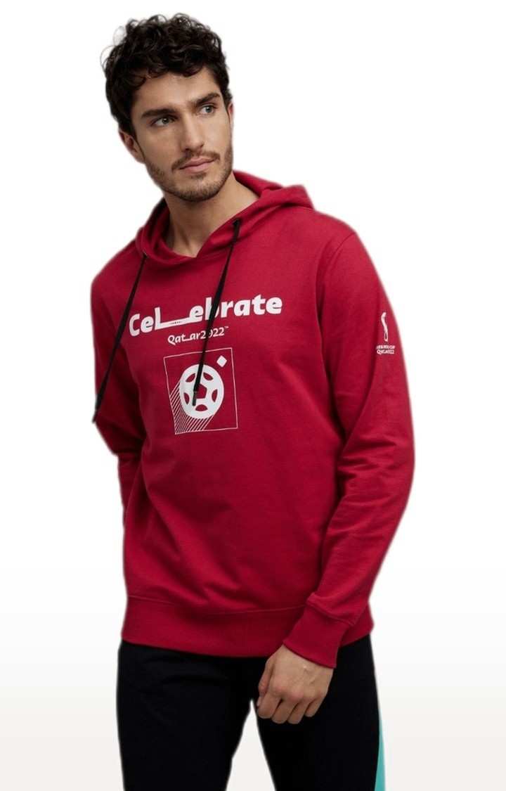 Men's Red Typographic Hoodies
