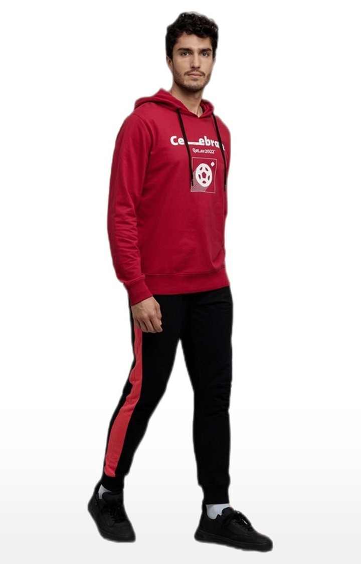 Men's Red Typographic Hoodies