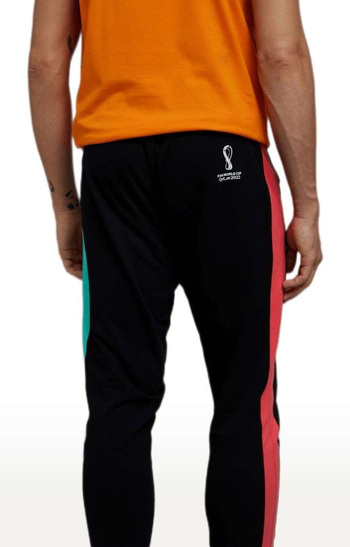 Men's Black Cotton Colourblock Trackpants