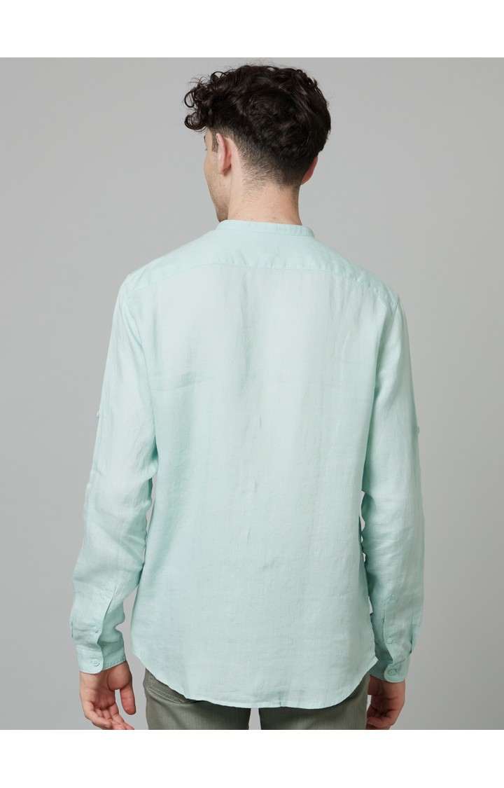 Men's Green Solid Casual Shirts