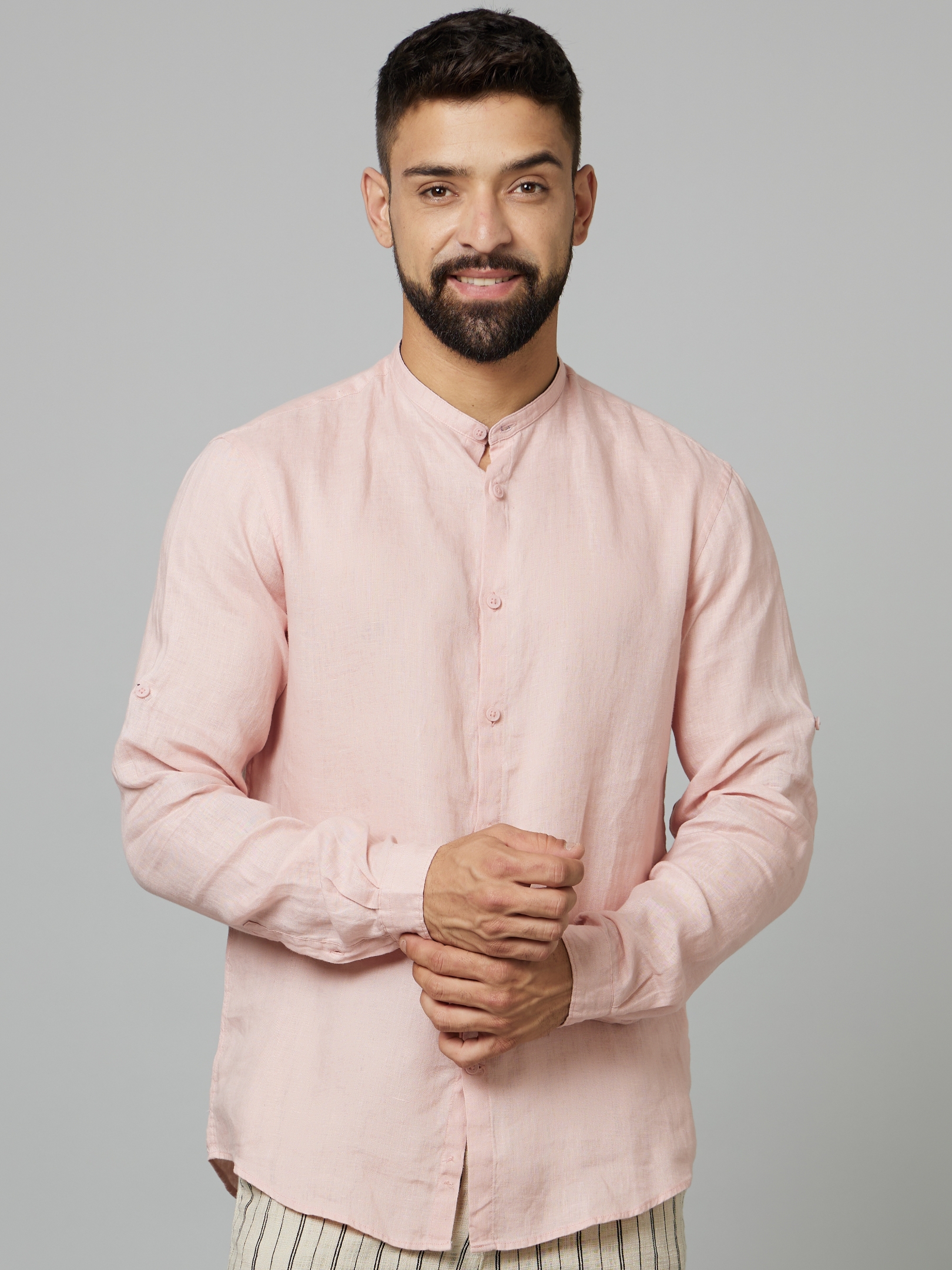 celio | Men's Pink Solid Casual Shirts