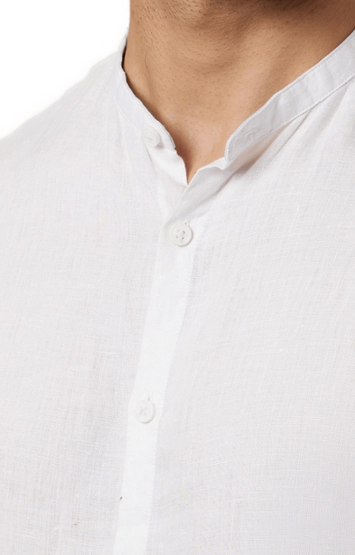 celio | Men's White Solid Casual Shirts 5