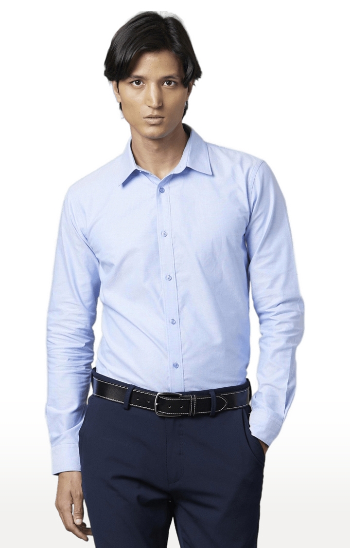celio | Men's Blue Solid Formal Shirts