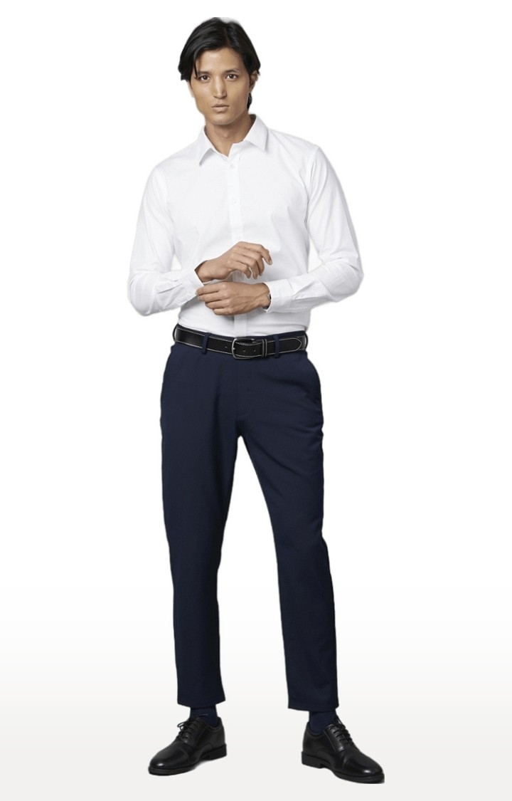 Men's White Solid Formal Shirts