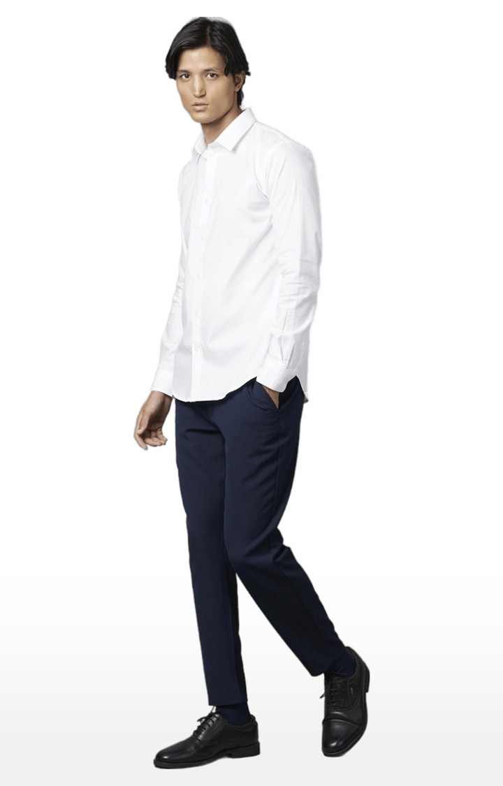 Men's White Solid Formal Shirts