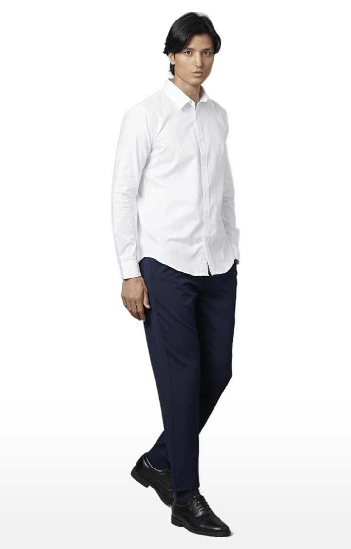 Men's White Solid Formal Shirts