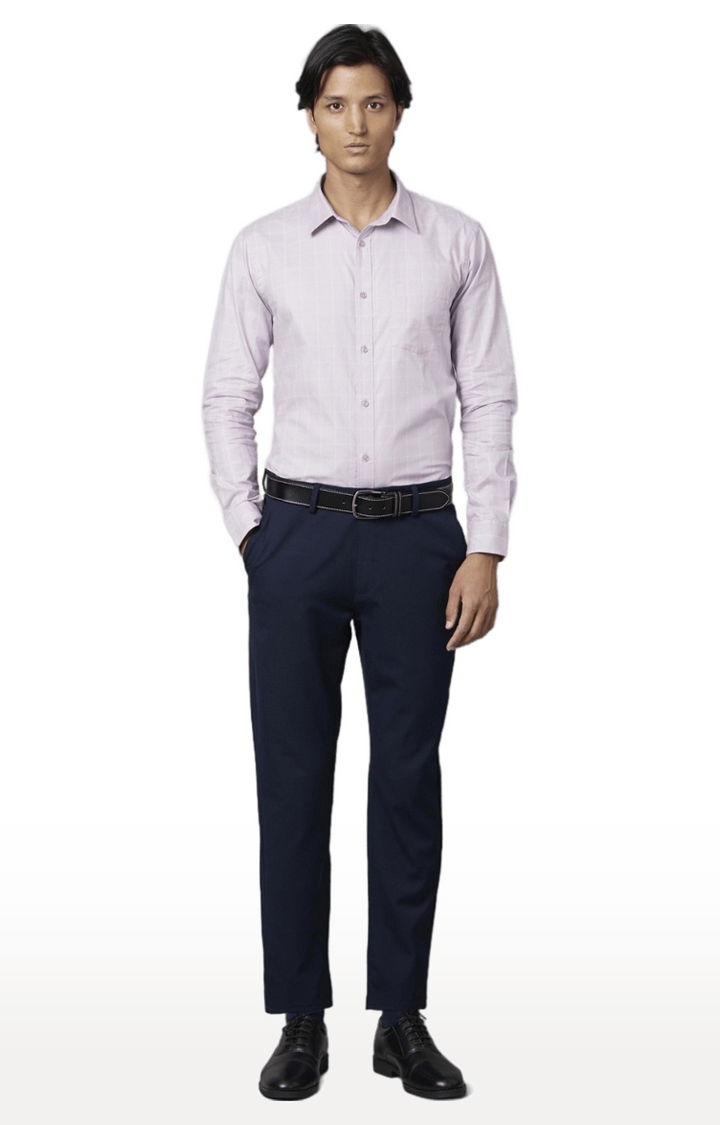 celio | Men's Purple Checked Formal Shirts 2