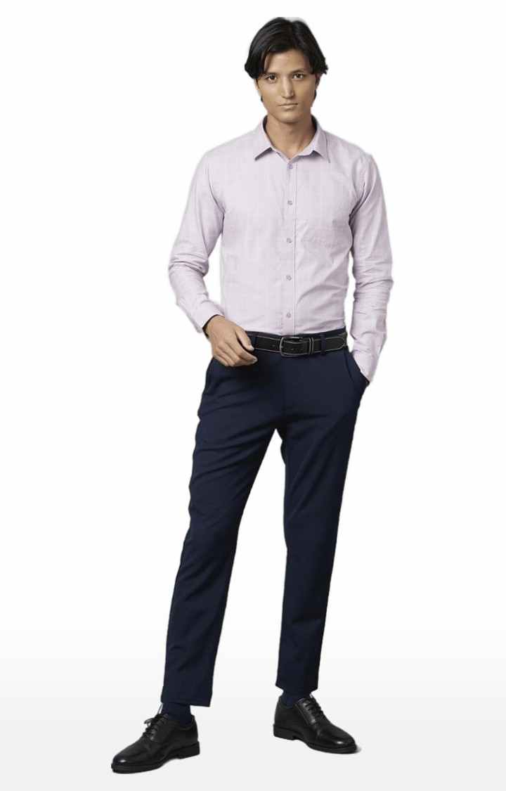Men's Purple Checked Formal Shirts