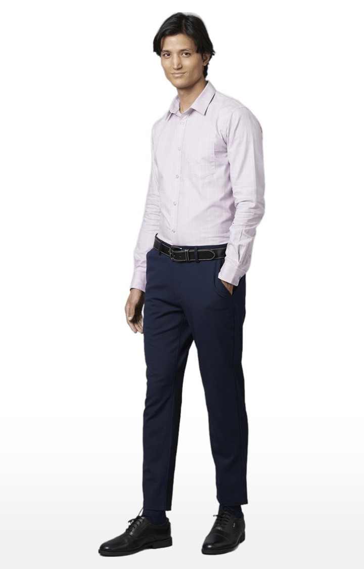 Men's Purple Checked Formal Shirts