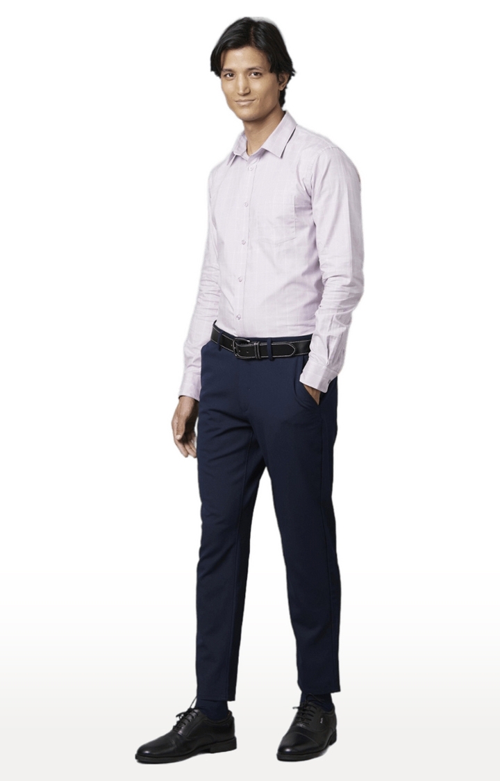 celio | Men's Purple Checked Formal Shirts 4