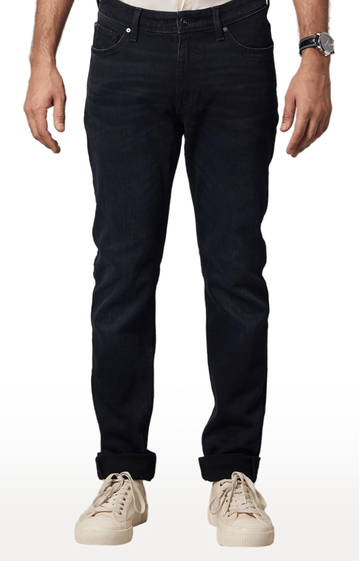 celio | Men's Black Cotton Blend Solid Regular Jeans
