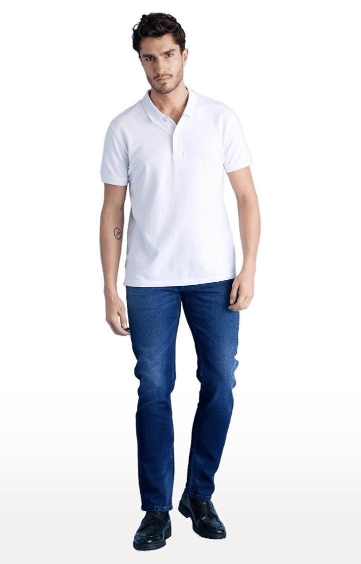 celio | Men's Blue Blended Solid Straight Jeans
