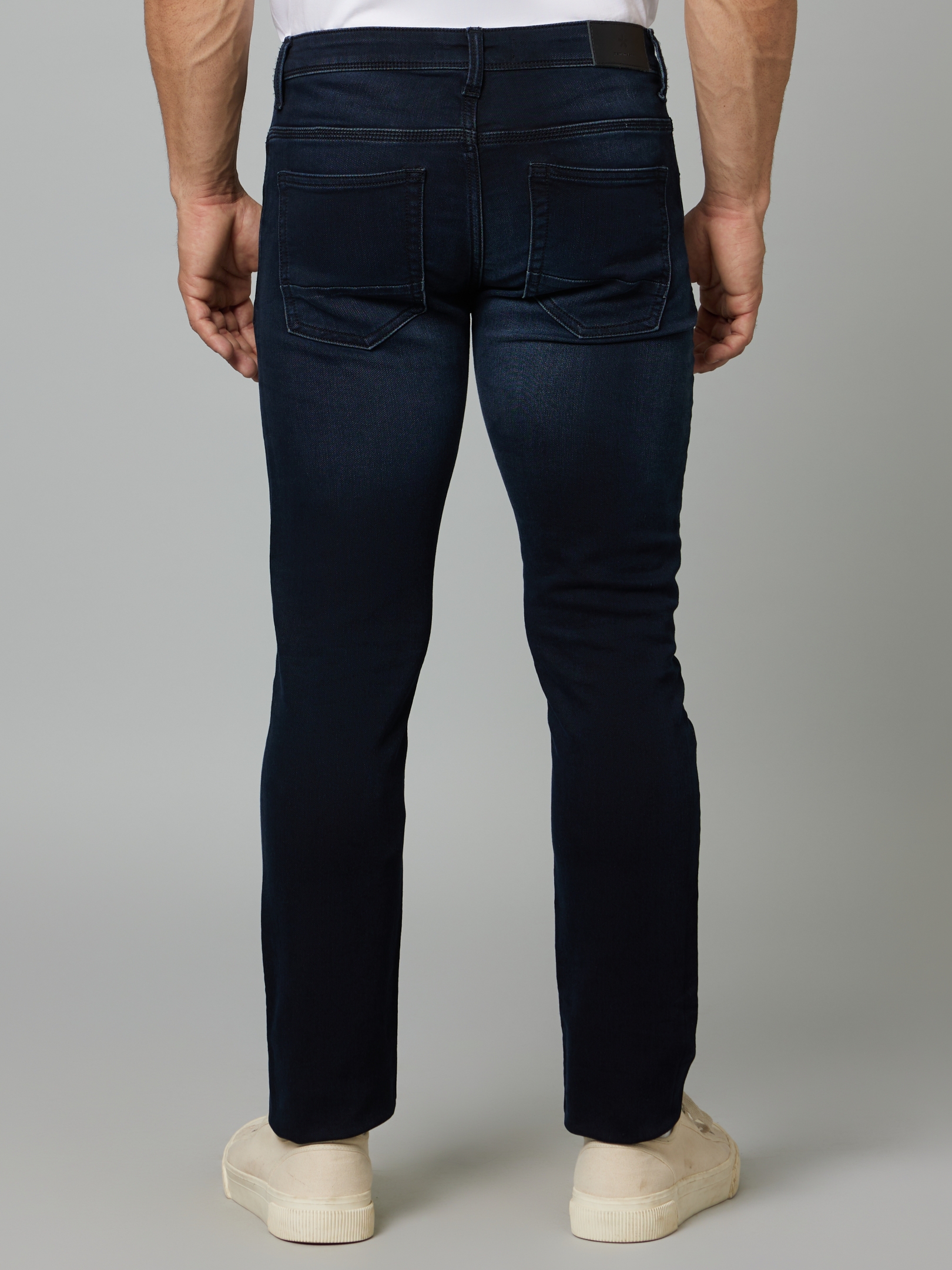 Men's Blue Polycotton Solid Slim Jeans