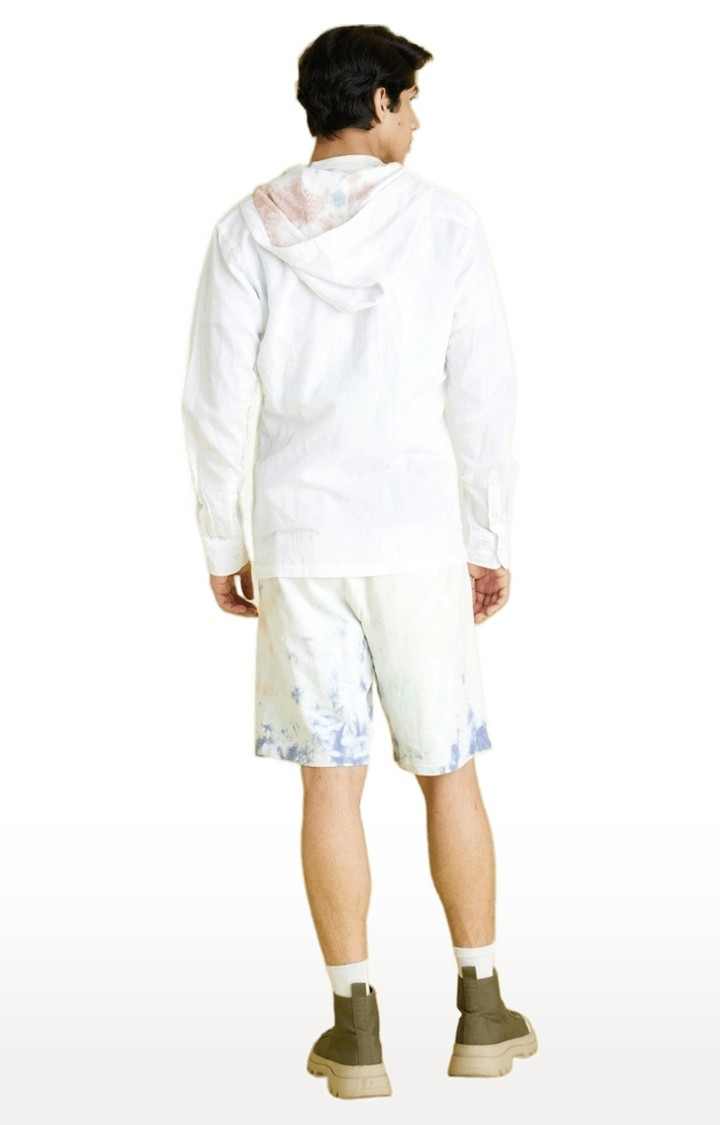 Men's White Solid Hoodies