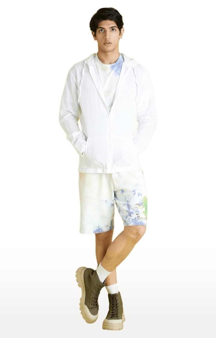 Men's White Solid Hoodies
