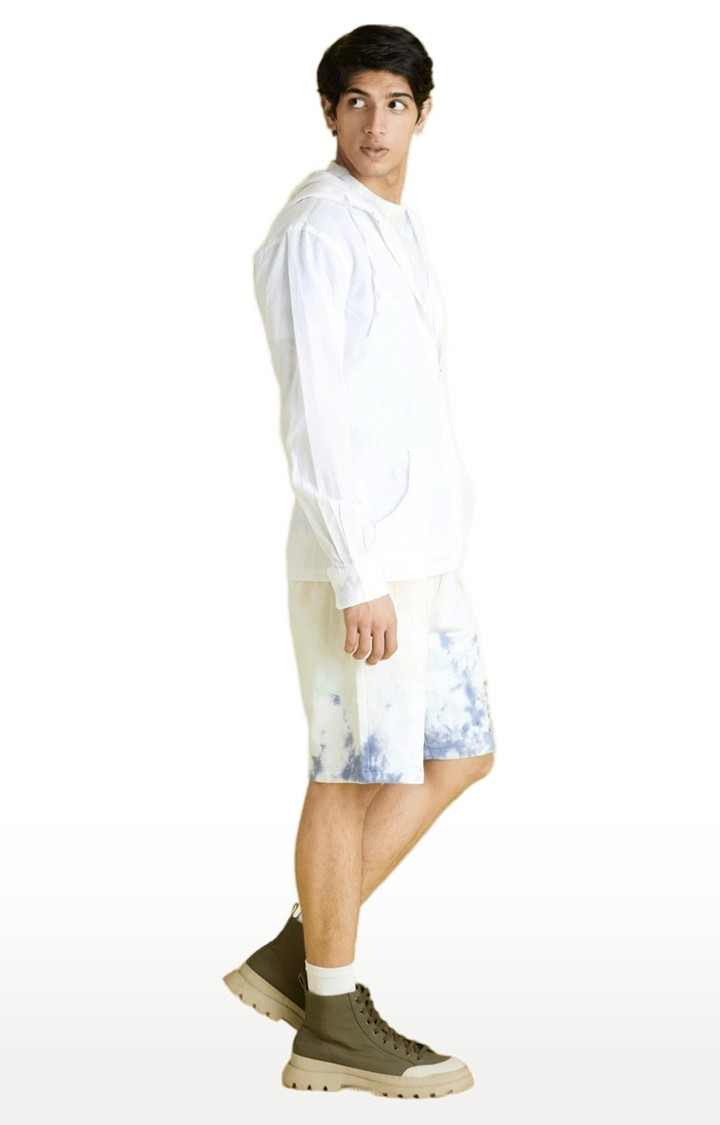 Men's White Solid Hoodies