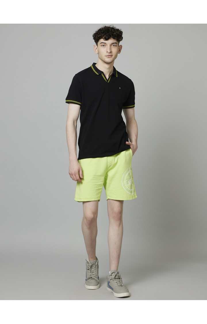 Men's Black Solid Polos