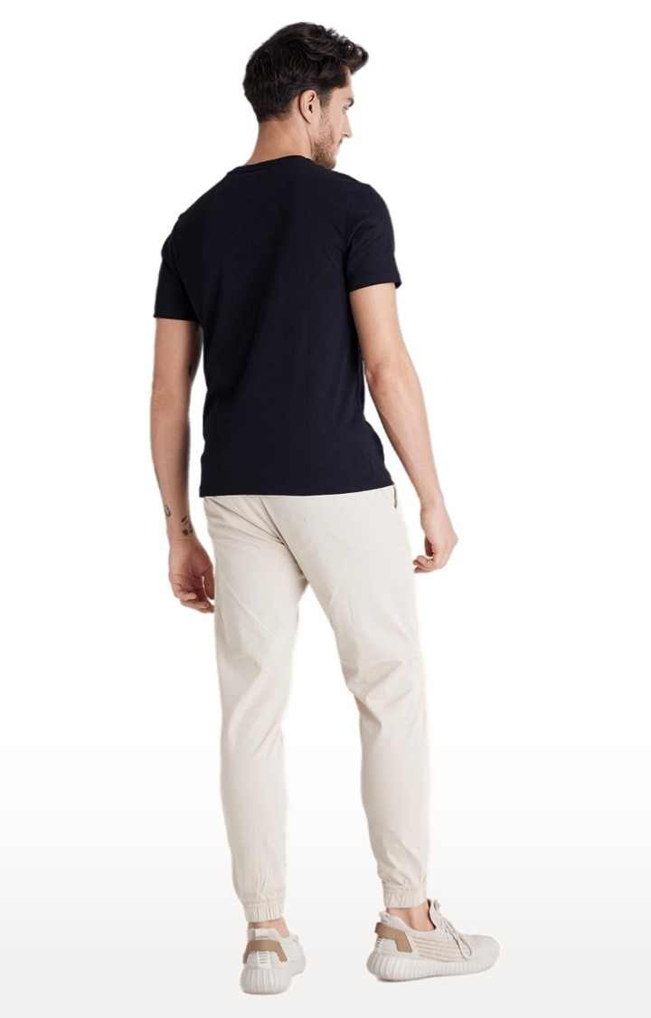 Men's Black Graphics Regular T-Shirts